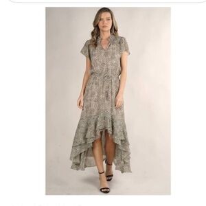 Lovestitch Alessia Animal Print Hi-Lo MIDI Dress